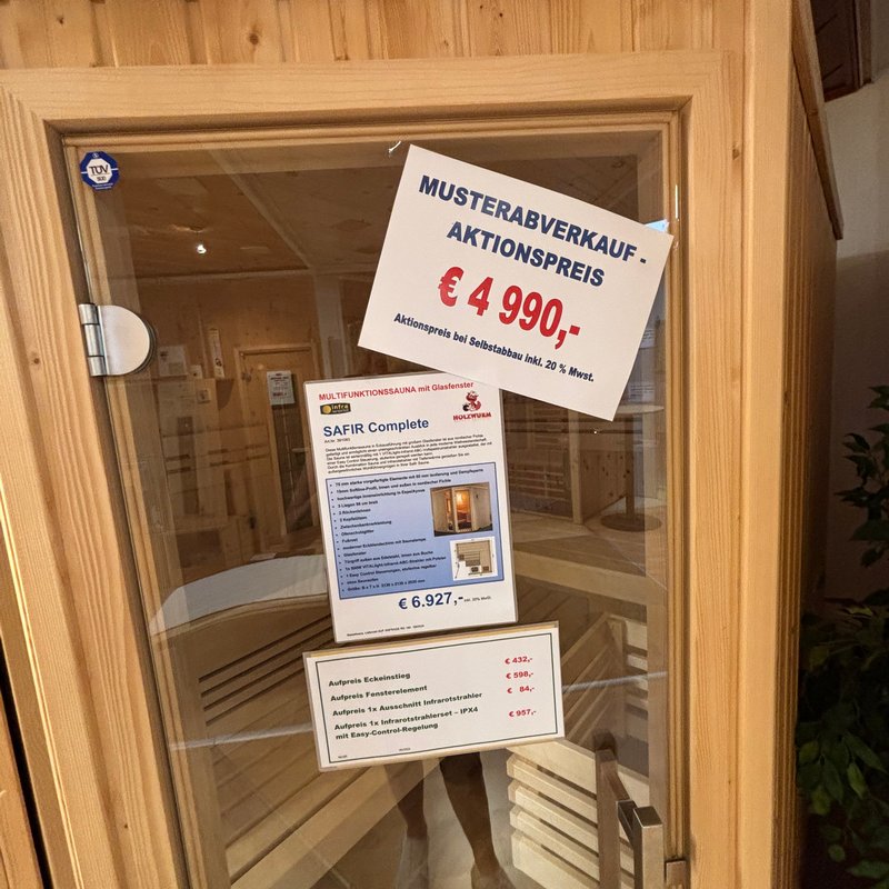 Musterabverkauf Sauna